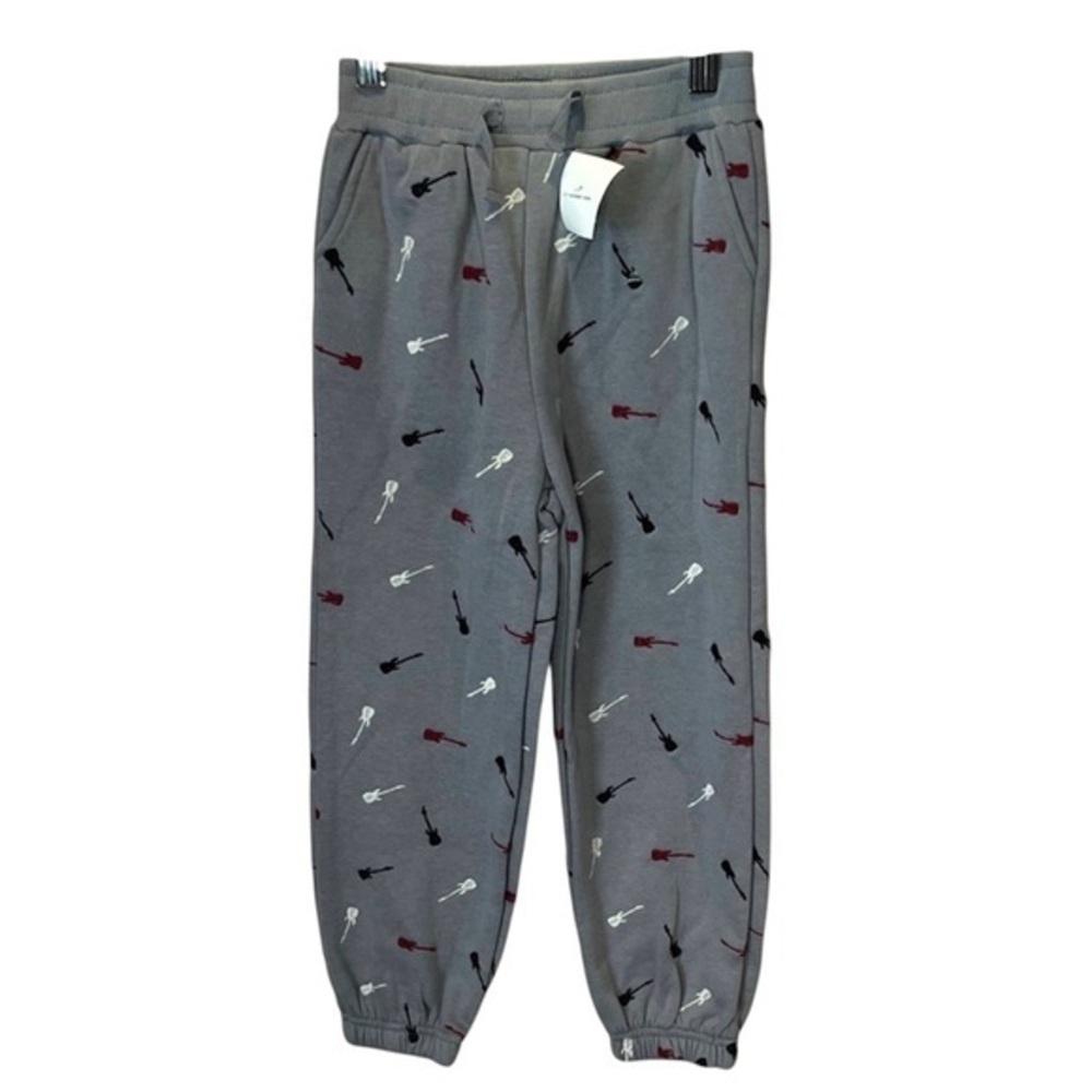 New Liam & James Boys Embroidered Guitar Gray Sweatpants Joggers Size 5T NWT